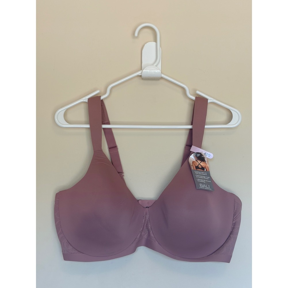 Bali Pink Mauve Coolest Smoothing Underwire T-Shirt Bra #DF4580 42D NEW NWT